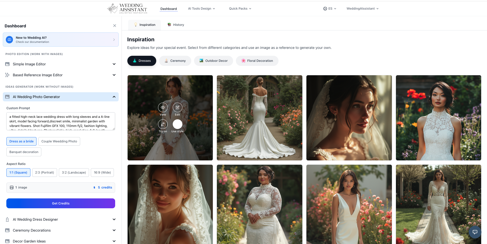 Inspiration Mode dashboard example