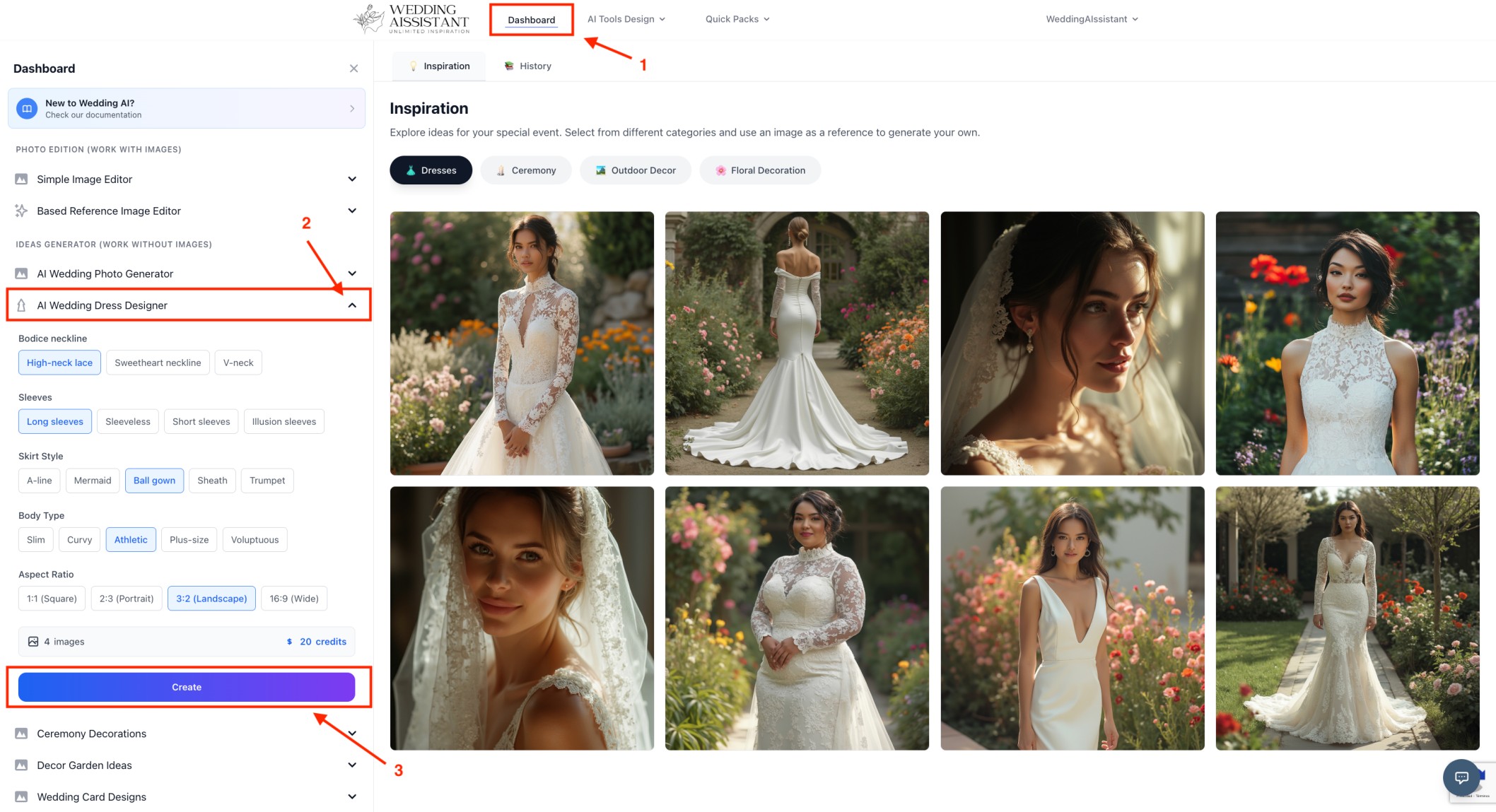 Generate wedding dress ideas