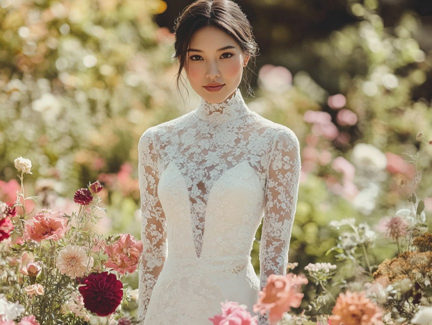 AI-generated bridal dress ideas tailored to body type, wedding theme, and personal style using Wedding AI Bridal Dress Design tool.