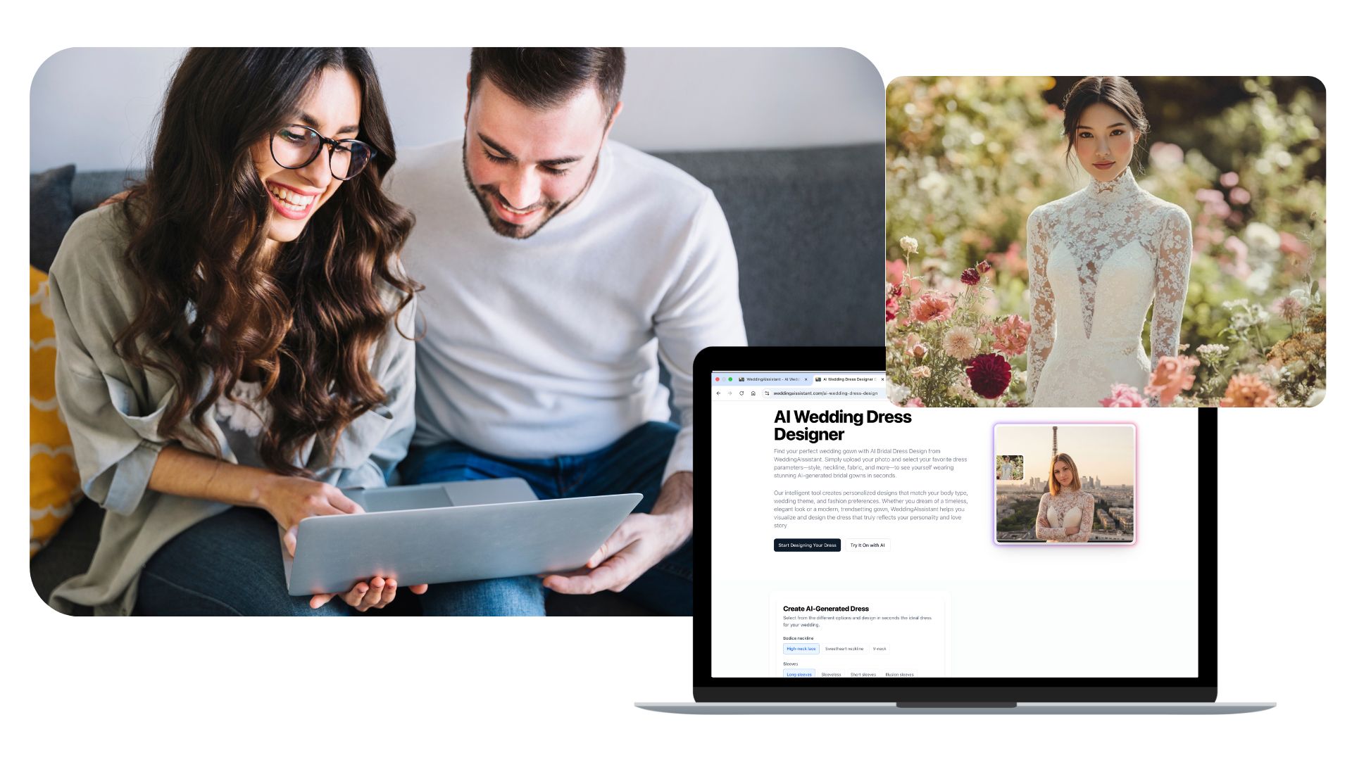 Couple designing their AI wedding together